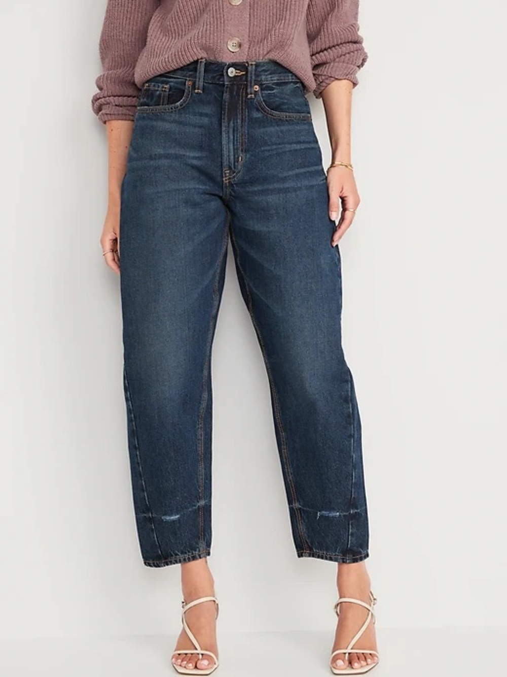Old Navy Extra High-Waisted Balloon Jeans Dark Wash Size 4